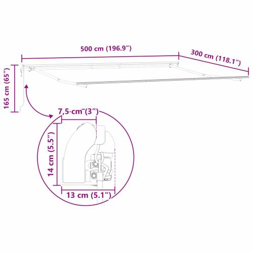 Automatska uvlačiva tenda s crvenim i bijelim prugama 500x300 cm Cijena