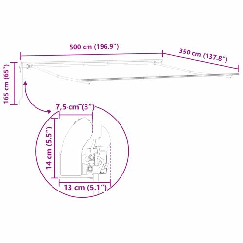 Automatska uvlačiva tenda crvenih i bijelih pruga 500x350 cm Cijena