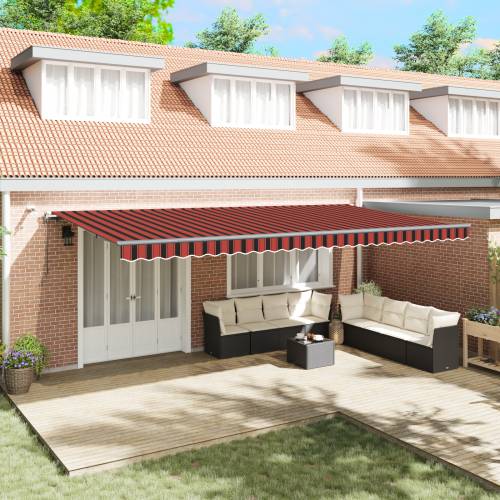 Automatska uvlakača tenda s LED osvjetljenjem u narančastoj i smeđoj boji 600x300 cm Cijena