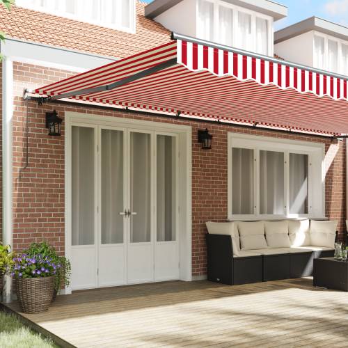 Ručna Sklopiva Tenda Crveno-Bijela Pruga 600x300 cm Cijena