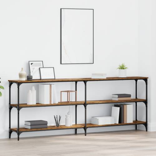 konzolni stol Stari drvo 200x29x75 cm inženjersko drvo Cijena
