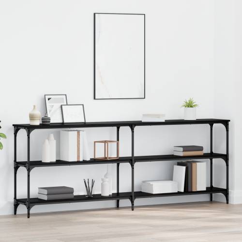 konzolni stol Crni hrast 200x29x75 cm Konstruirano drvo Cijena