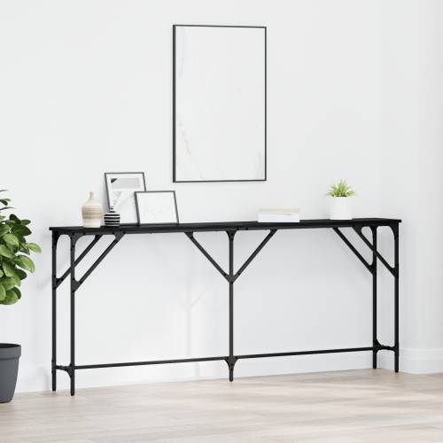 konzolni stol Crni hrast 180x23x75 cm Uređeno drvo Cijena
