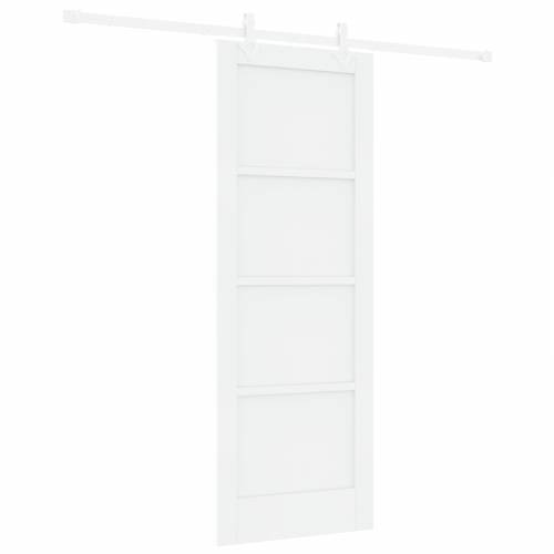 klizna vrata s setom hardvera Bijela 73.5x198.5 cm Čvrsto drvo bor Cijena