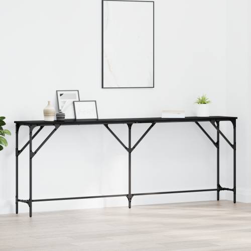 Konzola Stol Crna hrastovina 200x29x75 cm Konstruirano drvo Cijena