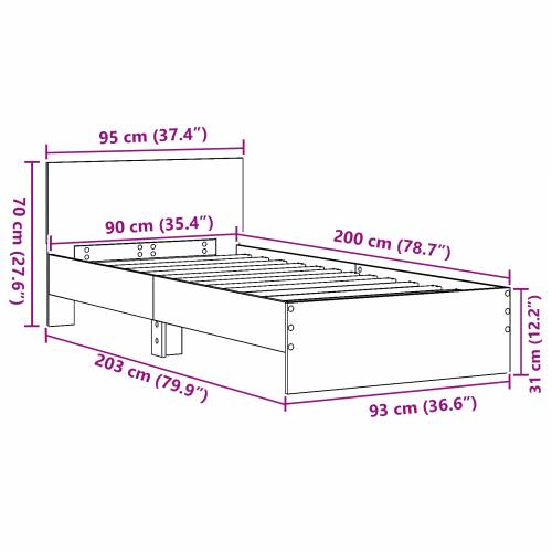 okvir kreveta od masivnog drva 90x200 cm Cijena