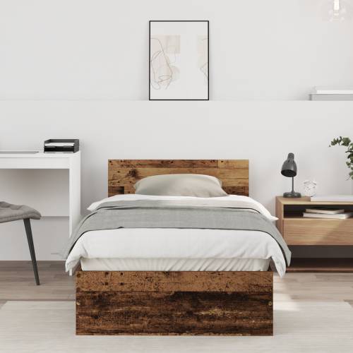 Krevetna konstrukcija bez madraca s uzglavjem stari drvo 75x190 cm Cijena