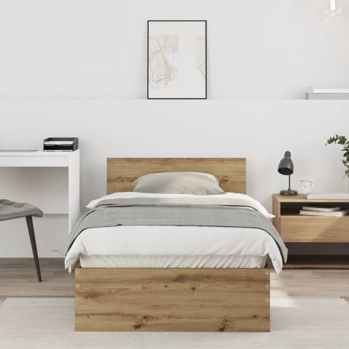 krevetna konstrukcija bez madraca s uzglavljem od hrasta 75x190 cm Cijena