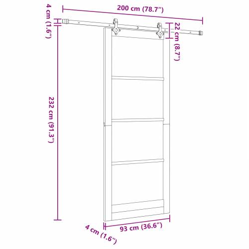 klizna vrata s opremom set bijela 93x232 cm solidno drvo bor Cijena