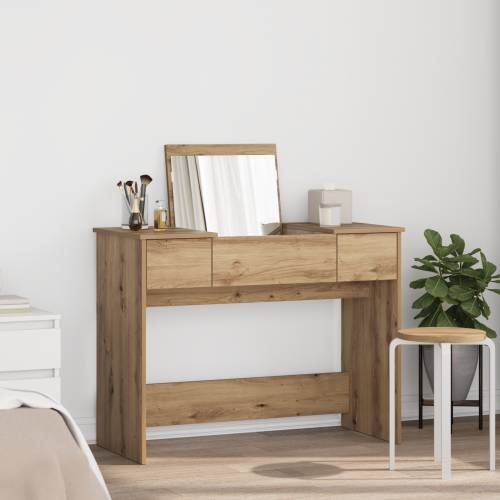 toaletni stol s ogledalom obrtnički hrast 100x45x76 cm Cijena