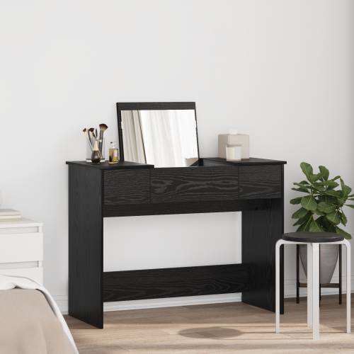 Toaletni Stol s Ogledalom Crni Hrast 100x45x76 cm Cijena