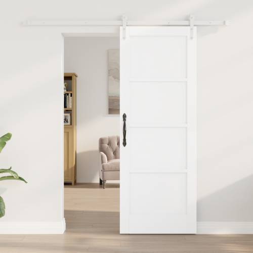 Klizna Vrata sa Setom Opreme Bijela 73.5x198.5 cm Puno Drvo Bor Cijena