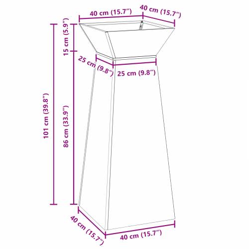 Stalak za biljke Crni Metal 40 x 40 x 101 cm Sadilice Cijena