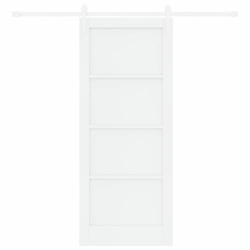 Klizna vrata s setom hardvera Bijela 83x202 cm Čvrsto borovo drvo Cijena