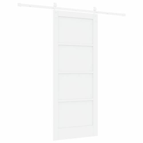 Klizna vrata s setom hardvera Bijela 83x202 cm Čvrsto borovo drvo Cijena