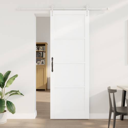 klizna vrata s hardver setom bijela 83x232 cm od punog drva bor Cijena