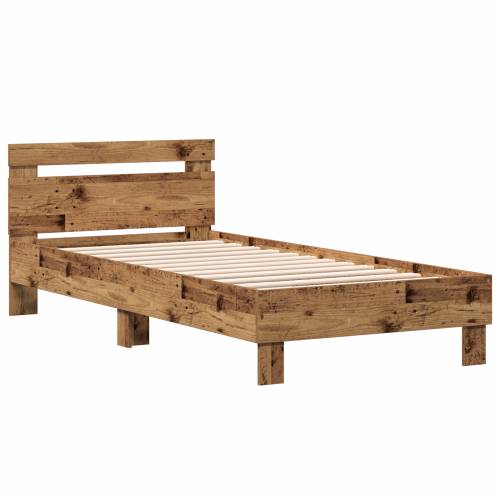 Okvir kreveta od starog drva 90x200 cm - Izrađen od konstruiranog drva Cijena