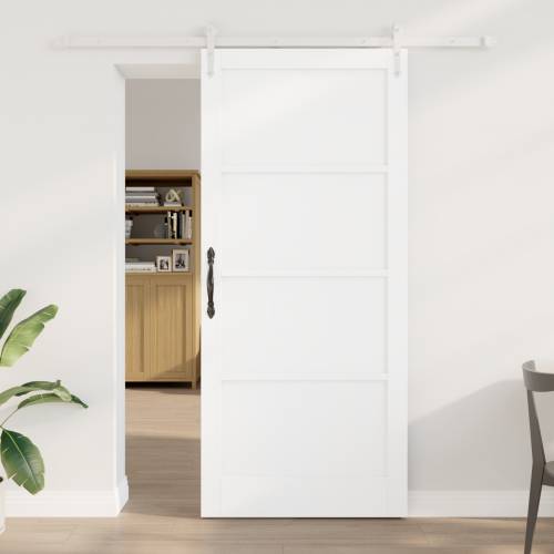 klizna vrata s kompletnim hardverom bijela 93x211 cm od punog borovog drva Cijena