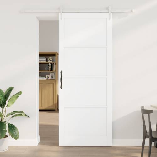 klizna vrata s setom opreme bijela 93x232 cm od čvrstog bora Cijena