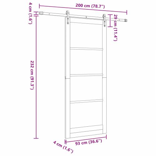 klizna vrata s setom opreme bijela 93x232 cm od čvrstog bora Cijena