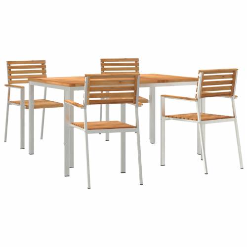 Set za obedovanje u vrtu od 5 dijelova - Masivna tikovina Cijena