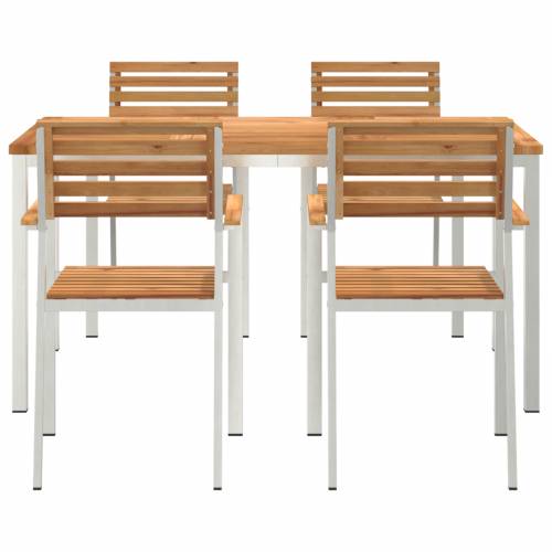 Set za obedovanje u vrtu od 5 dijelova - Masivna tikovina Cijena