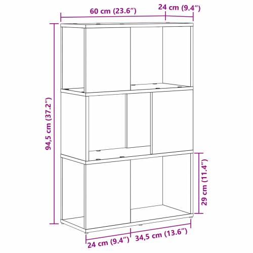 Stalak za knjige Hrast Konstruirano drvo 60 x 24 x 94 cm Cijena