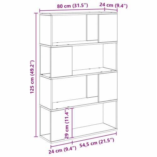 Polica za knjige Staro drvo Konstruirano drvo 80 x 24 x 124 cm Cijena
