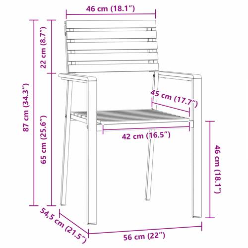 Sklopive vrtne stolice 6 kom 54.5x56x89 cm Masivno drvo bagrem Cijena