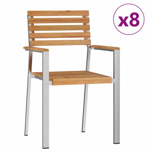 Skladne vrtne stolice 8 kom 54.5x56x89 cm Čvrsto drvo tikovine Cijena