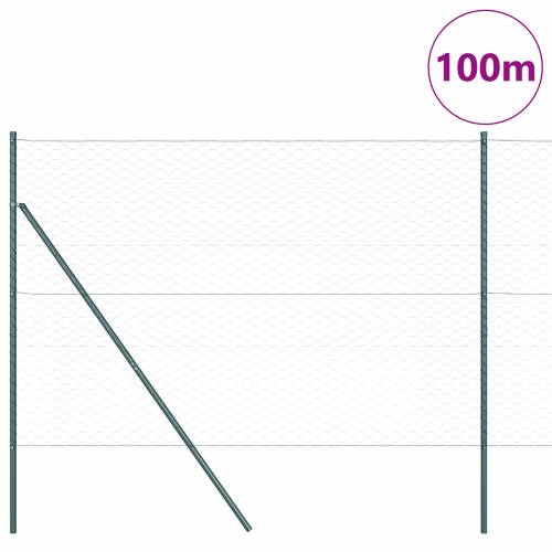 šesterokutna ograda Zelena 1.6x100 m Čelik Cijena