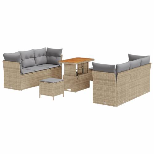 set od 9 komada vrtnih sofa s jastucima bež poli ratan akacija Cijena