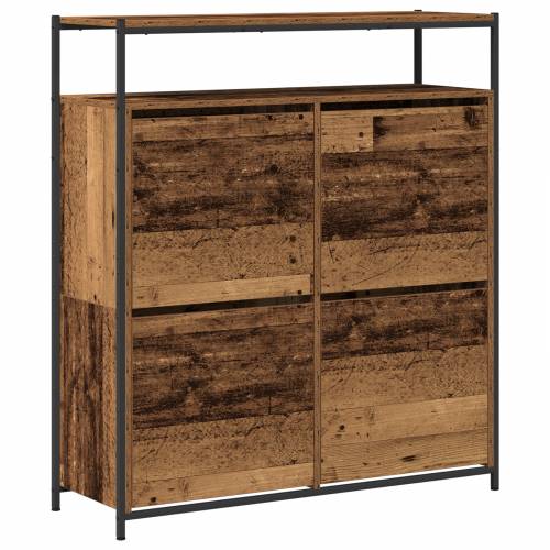 ormarić za cipele s 4 preklopne ladice staro drvo 100x34x112 cm Cijena