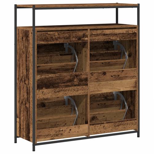 ormarić za cipele s 4 preklopne ladice staro drvo 100x34x112 cm Cijena