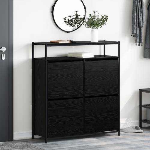 ormar za cipele s 4 preklopne ladice Crni hrast 100x34x112 cm Cijena