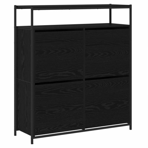 ormar za cipele s 4 preklopne ladice Crni hrast 100x34x112 cm Cijena