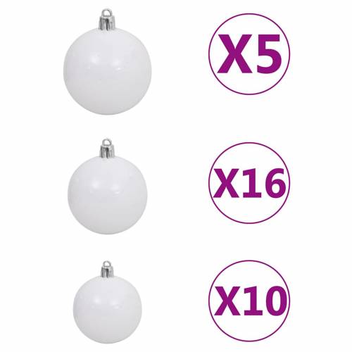 Mršava božićna jelka s 300 LEDs & Set kuglica & pahulje zeleni 240 cm Cijena