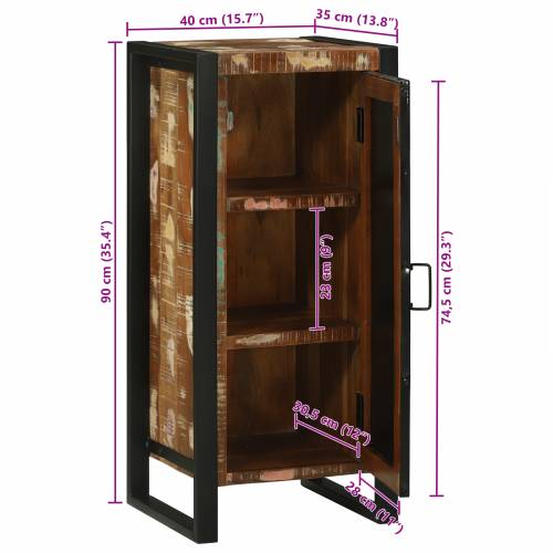 kupaonski zidni ormar 40x35x90 cm čvrsto obnovljeno drvo Cijena