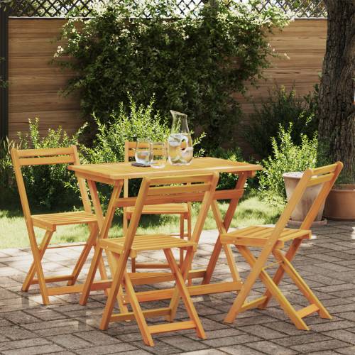 5 dijelni sklopivi bistro set od punog drveta akacije Cijena