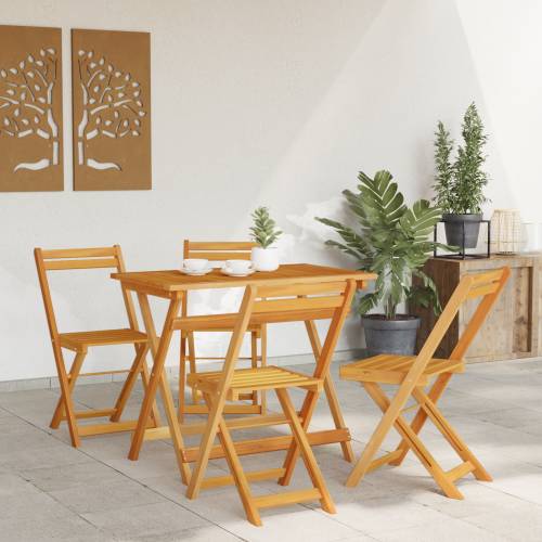 5 dijelni sklopivi bistro set od punog drveta akacije Cijena