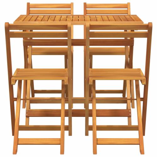 5 dijelni sklopivi bistro set od punog drveta akacije Cijena
