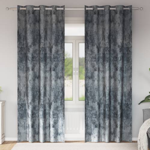 zavjese od baršuna 2 kom s očima Siva siva 225x140 cm Cijena