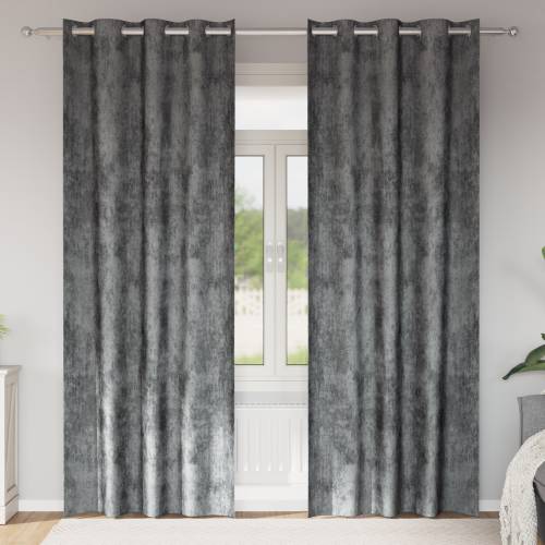 Plišane Zavjese 2 kom s Očima Sive 225x140 cm Cijena