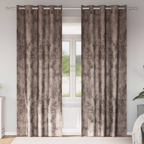 Velvet zavjese 2 kom s očima Cappuccino 225x140 cm Cijena