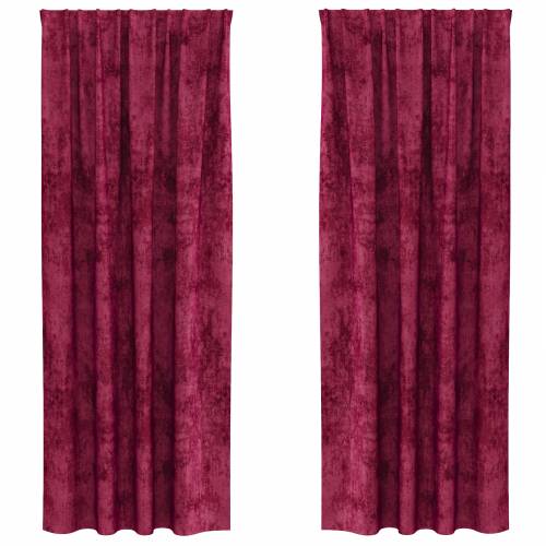 Baršunaste zavjese 2 kom s okovom Bordeaux 245x140 cm Cijena