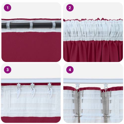 Baršunaste zavjese 2 kom s okovom Bordeaux 245x140 cm Cijena