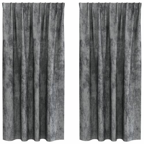 baršunaste zavjese 2 kom s okoletima siva 175x140 cm Cijena