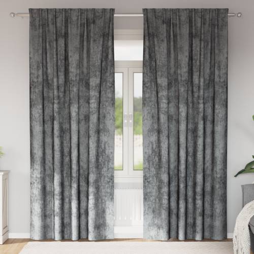 Velvet zavjese 2 kom s rupama siva 260x140 cm Cijena