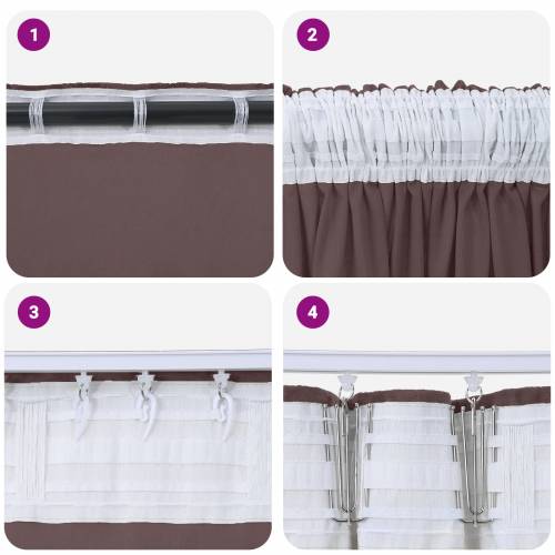 zavjese od velura 2 kom s okomitim rupama smeđa 140x140 cm Cijena