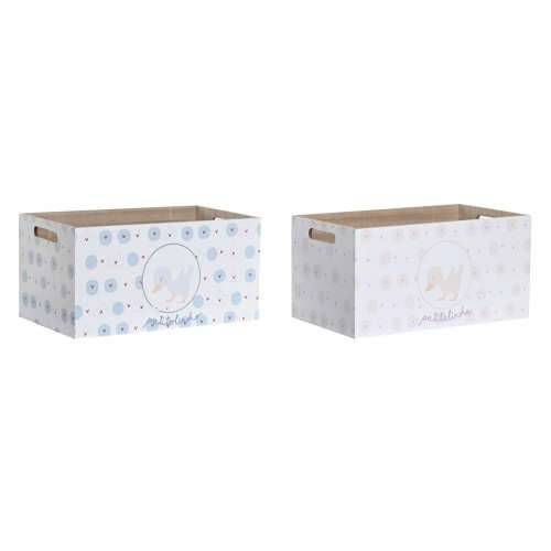 Kutija za Pospremanje DKD Home Decor Plava Roza Drvo MDF 36 x 21 x 18 cm (2 kom.) Cijena